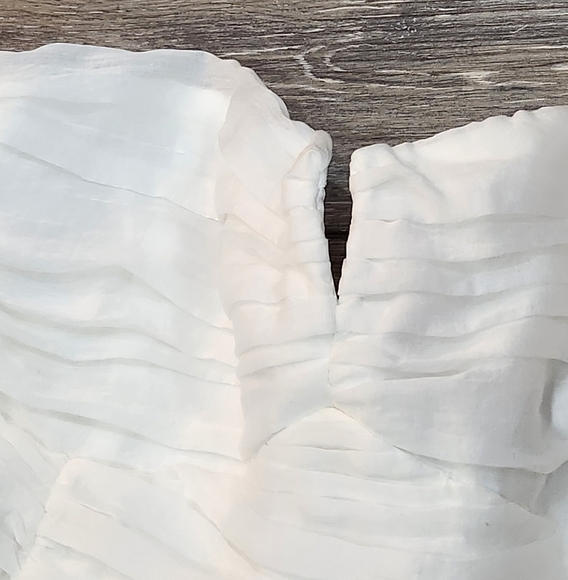 H&M White Bandeau Dress With Flared Skirt Size Medium - Picture 8 of 11